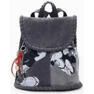 desigual γυναικείο denim backpack με print `mickey mouse™` - 26sakd01 γκρι