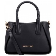 valentino γυναικεία τσάντα χειρός με διακοσμητικές ραφές και λογότυπο `eris` - 73lvbs9om05/eri μαύρο