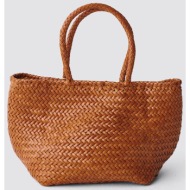 dragon diffusion γυναικεία δερμάτινη τσάντα χειρός `grace basket small` - 8813 ταμπά