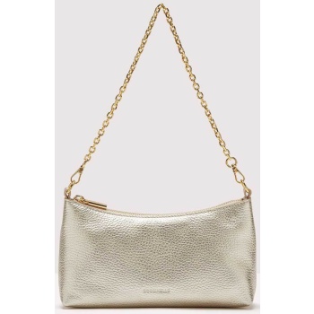 coccinelle γυναικεία δερμάτινη τσάντα crossbody μονόχρωμη