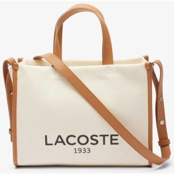 lacoste γυναικεία τσάντα tote canvas με λογότυπο `small