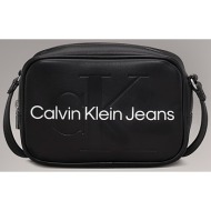 ck jeans γυναικεία τσάντα crossbody με letter print - k60k610275 μαύρο