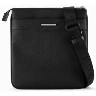 armani exchange ανδρική τσάντα crossbody με μεταλλικό λογότυπο - xm002039af19931 μαύρο