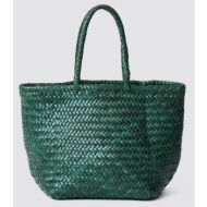 dragon diffusion γυναικεία δερμάτινη τσάντα χειρός `grace basket small` - 8813 πράσινο