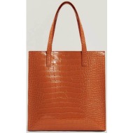 ted baker γυναικεία τσάντα ώμου με κροκό σχέδιο `wenella` - 282817 κρέμ