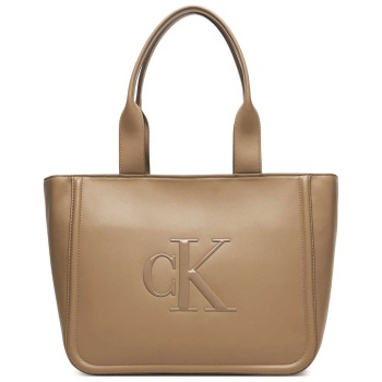 calvin klein jeans γυναικεία τσάντα tote μονόχρωμη με