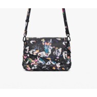 desigual γυναικεία τσάντα crossbody με all-over print `osmio` - 26saxpb0 μαύρο