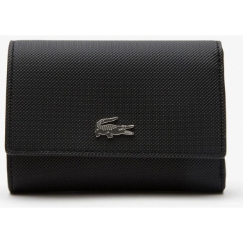 lacoste γυναικείο πορτοφόλι πικέ με μεταλλικό λογότυπο