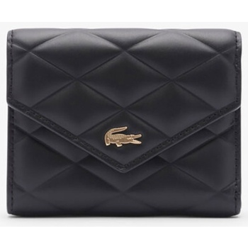 lacoste γυναικείο δερμάτινο πορτοφόλι καπιτονέ με λογότυπο