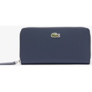 lacoste γυναικείο πορτοφόλι πικέ με λογότυπο `large concept l.12.12` - nf2900pk μπλε σκούρο