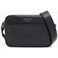 emporio armani γυναικείο δερμάτινο mini bag crossbody με λογότυπο - ew003032af19229 μαύρο