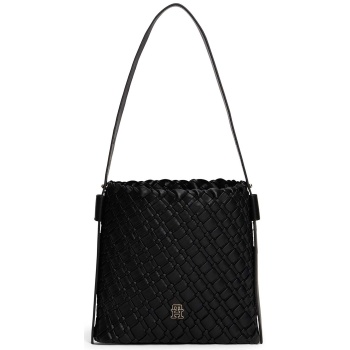 tommy hilfiger γυναικεία τσάντα ώμου με μεταλλικό monogram