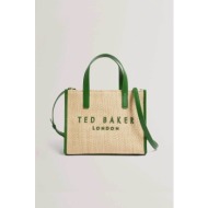 ted baker γυναικεία τσάντα χειρός `paolina faux raffia small icon bag` - 284037 πράσινο φυστικί