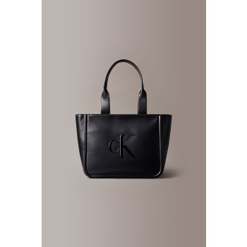 calvin klein jeans γυναικεία τσάντα tote μονόχρωμη με