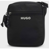 hugo boss ανδρικό τσαντάκι crossbody με λογότυπο `everett` - 50563508 μαύρο