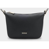 hugo boss γυναικεία τσάντα crossbody με μεταλλικό λογότυπο `orin` - 50557861 μαύρο