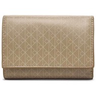 calvin klein jeans γυναικείο πορτοφόλι με all-over logo print - lv04f1118g μπεζ