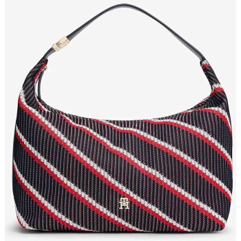 tommy hilfiger γυναικεία τσάντα ώμου hobo με μεταλλικό σε προσφορά