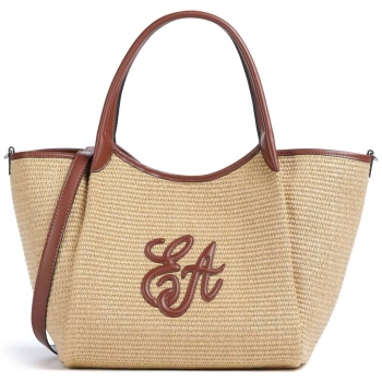 emporio armani γυναικεία ψάθινη τσάντα tote με monogram