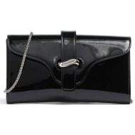 emporio armani γυναικεία δερμάτινη τσάντα crossbody λουστρίνι με μεταλλικό λογότυπο - ew004420af2535