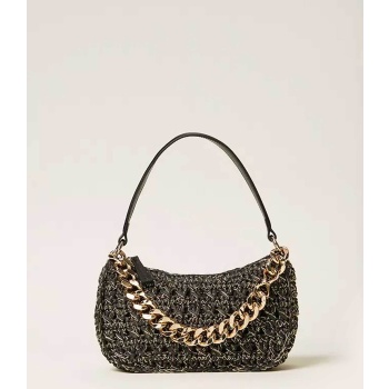 twinset γυναικεία τσάντα hobo με επιχρυσωμένη αλυσίδα 