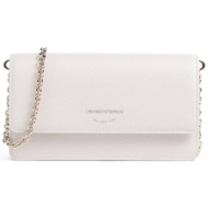 emporio armani γυναικείο δερμάτινο mini bag crossbody με λογότυπο - ew003036af19568 κρέμ