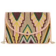 wild paris γυναικείο clutch με κέντημα `aldric` - aldric/ss26 χρυσό