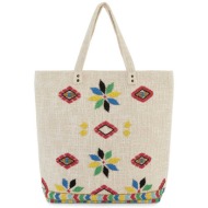 wild paris γυναικεία τσάντα ώμου με κέντημα `lyndira` - lyndira/sacs/ss26 μπεζ