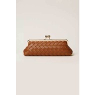 twinset γυναικείο clutch με πλεκτό σχέδιο μονόχρωμο - 261tb7301 ταμπά