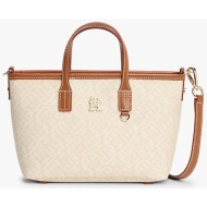 tommy hilfiger γυναικεία τσάντα tote με μεταλλικό μονόγραμμα και all-over logo print `th monoplay` -