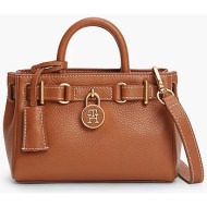 tommy hilfiger γυναικεία τσάντα tote με μεταλλικό λογότυπο `american icon` - aw0aw18167 ταμπά