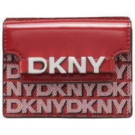 dkny γυναικεία θήκη για κάρτες με μεταλλικό λογότυπο `avril` - r52z5m22 κόκκινο