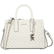 michael kors γυναικεία δερμάτινη τσάντα χειρός `laila small` - 30r6s9is1e λευκό