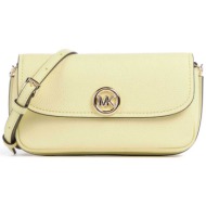michael kors γυναικεία δερμάτινη τσάντα crossbody `nolita small` - 32s6gy5c5l κίτρινο ανοιχτό