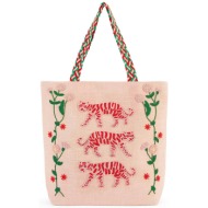 wild paris γυναικεία τσάντα ώμου με κέντημα `nafty` - nafty/sacs/ss26 ροζ
