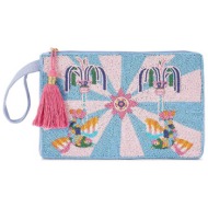 wild paris γυναικείο clutch με κέντημα `veracruz` - veracruz/ss26 γαλάζιο