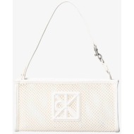 calvin klein jeans γυναικείο mini bag με διάτρητο σχέδιο και monogram - lv04f1136g λευκό