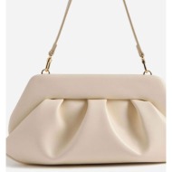 themoirè γυναικείο τσαντάκι clutch vegan satin `bios baguette vegan` - ns1wtmbb0 εκρού