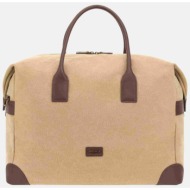 boggi milano ανδρικό σακ βουαγιάζ με λογότυπο `duffle` - bo26p082101 μπεζ