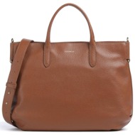 coccinelle γυναικεία δερμάτινη τσάντα χειρός `rebekka` - e1t95-180101 ταμπά