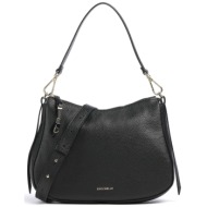 coccinelle γυναικεία δερμάτινη τσάντα ώμου hobo `nory` - e1u45-130201 μαύρο