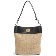 coccinelle γυναικεία δερμάτινη τσάντα bucket `nikla` - e1ua0-230101 nude