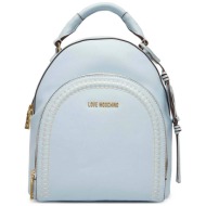 love moschino γυναικείo backpack μονόχρωμο με μεταλλικό λογότυπο - jc4094pp1oli0 γαλάζιο