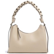 coccinelle γυναικεία δερμάτινη τσάντα ώμου `boheme small` - e1m50-130301 μπεζ