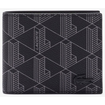 lacoste ανδρικό πορτοφόλι με all-over monogram `the blend`