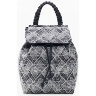 desigual γυναικείο denim backpack με all-over print `radio luena` - 26sakd06 γκρι