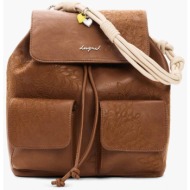 desigual γυναικείο backpack με κεντητές λεπτομέρειες `sierra` - 26sakp39 καμηλό