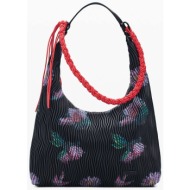 desigual γυναικεία τσάντα ώμου με δερμάτινη όψη και ανάγλυφη υφή `samara` - 26saxp57 μαύρο