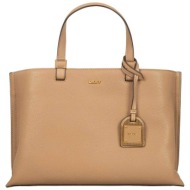 dkny γυναικεία δερμάτινη τσάντα χειρός/crossbody `alya` - r44d1i53 καμηλό