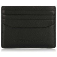 porsche design ανδρική δερμάτινη θήκη για κάρτες με ανάγλυφο logo 10 x 7,8 cm `cardholder 8 black` -